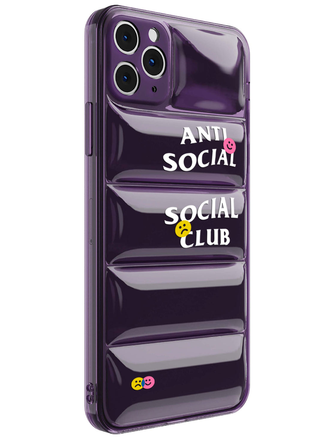 Anti Social Puffer Case - iPhone 11 Pro Max (Purple Clear)