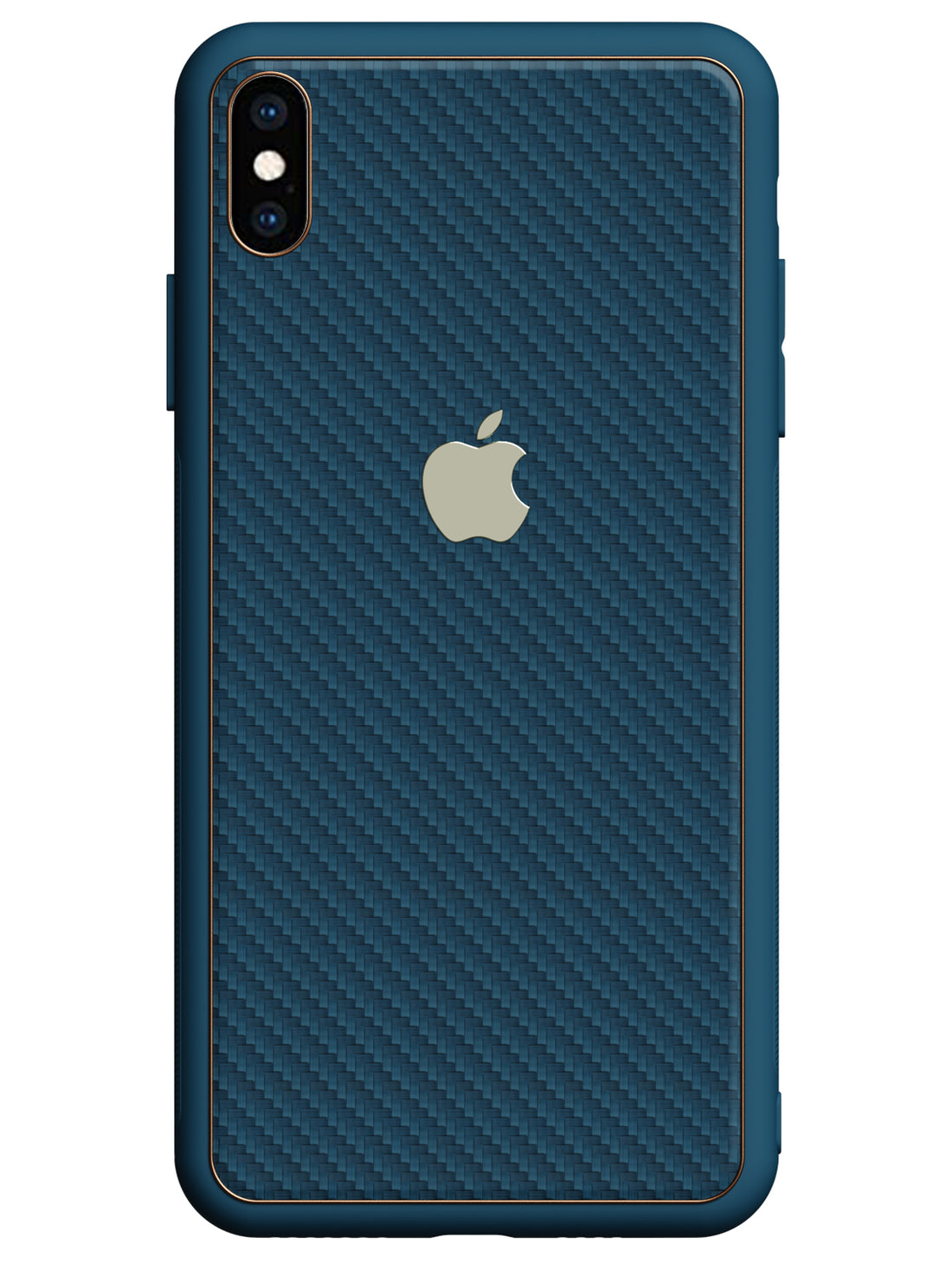 Carbon Leather Chrome Case - iPhone XS Max (Navy Blue)