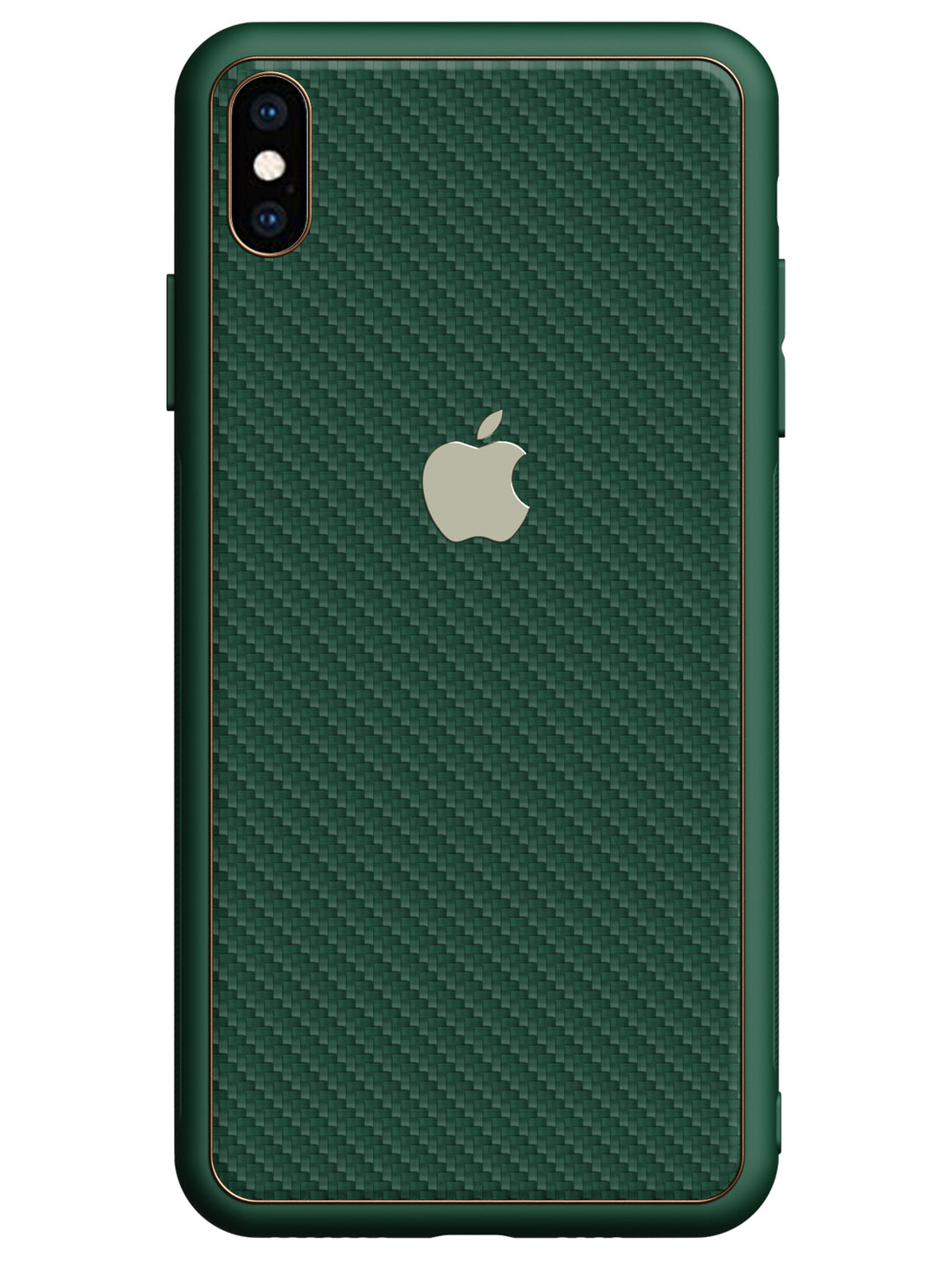Carbon Leather Chrome Case - iPhone XS Max (Green)