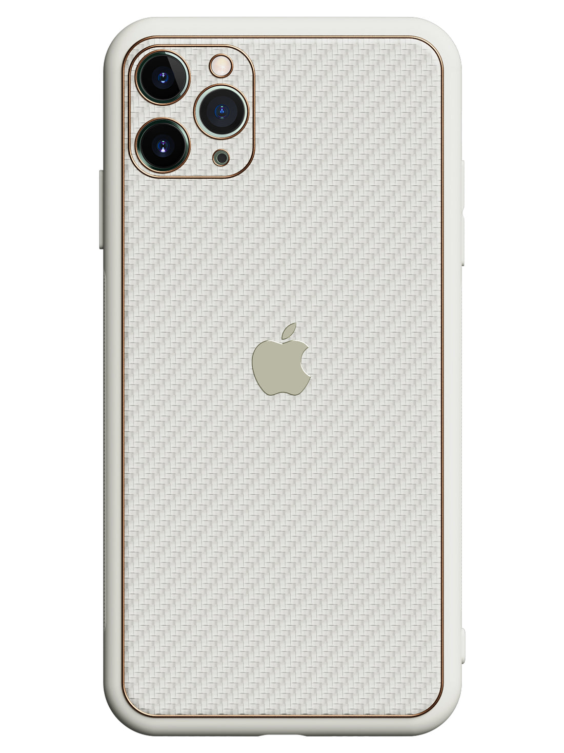 Carbon Leather Chrome Case - iPhone 11 Pro Max (White)