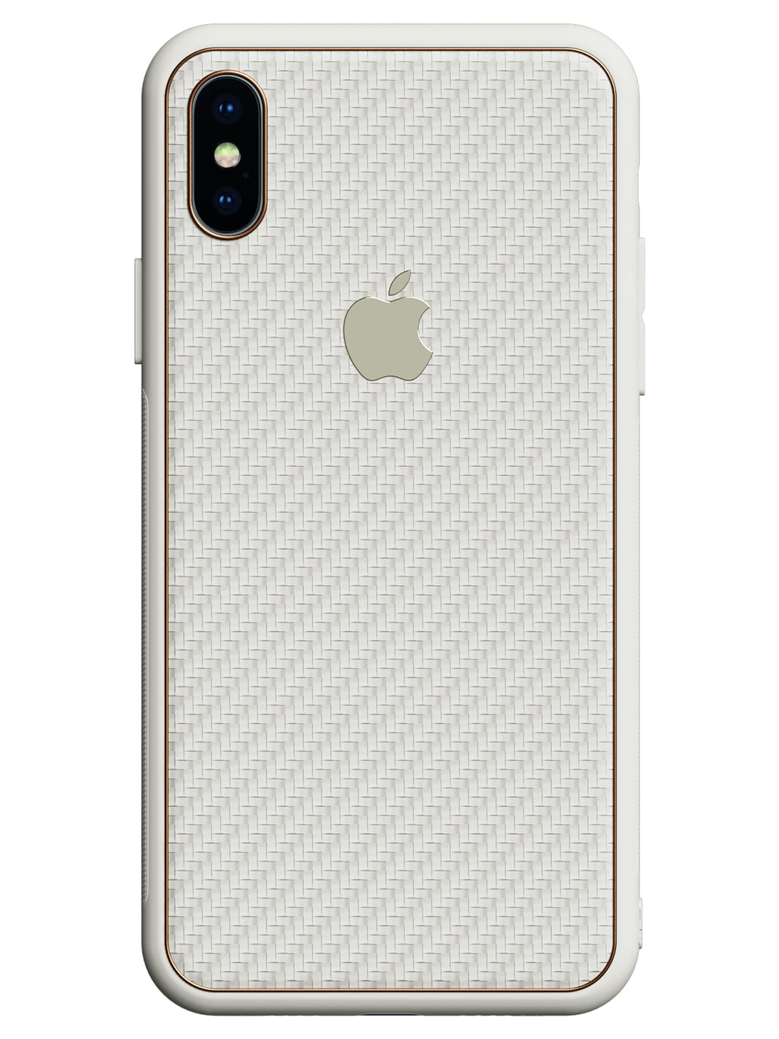 Carbon Leather Chrome Case - iPhone X/XS (White)