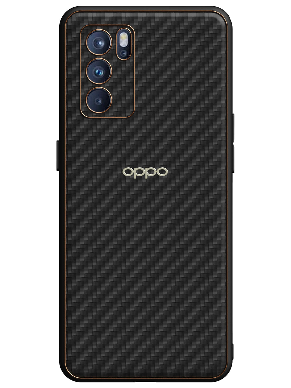 Carbon Leather Chrome Case - Oppo Reno 6 Pro 5G (Black)
