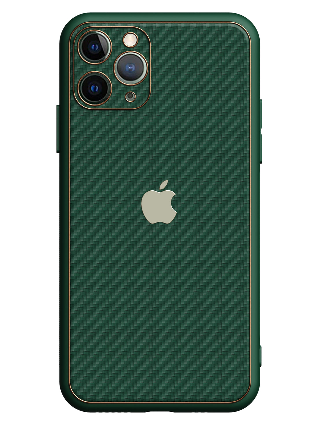 Carbon Leather Chrome Case - iPhone 11 Pro (Green)