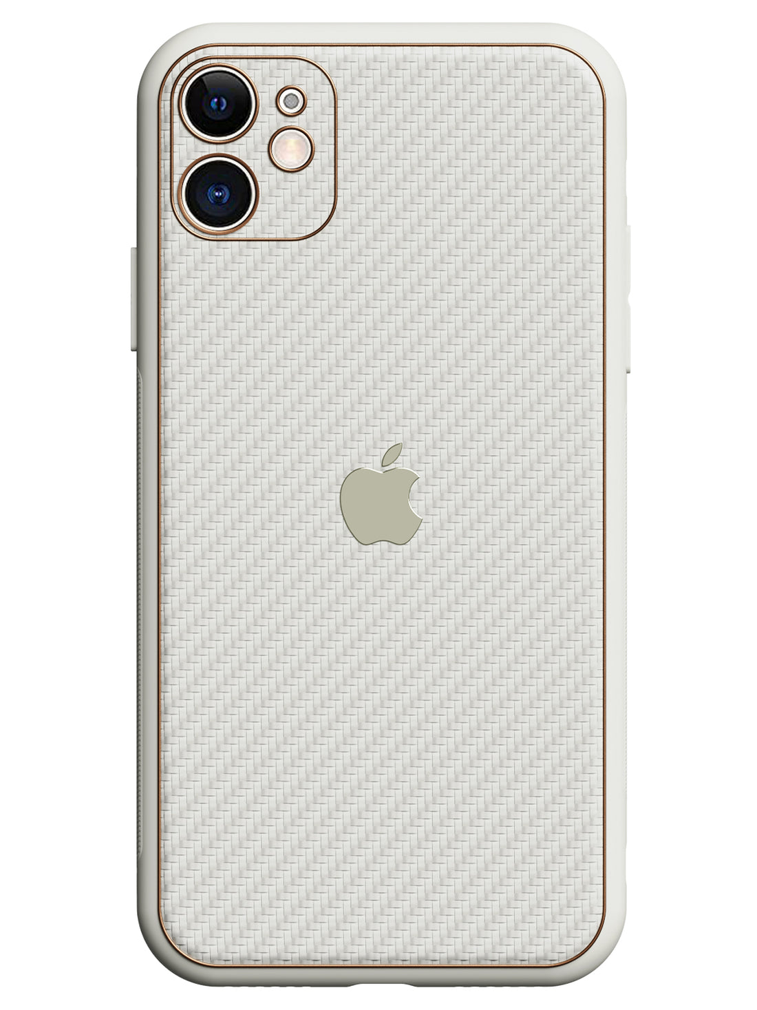 Carbon Leather Chrome Case - iPhone 11 (White)