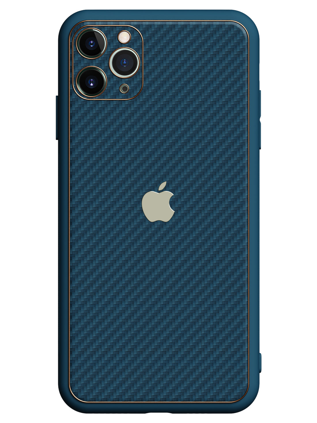 Carbon Leather Chrome Case - iPhone 11 Pro Max (Navy Blue)