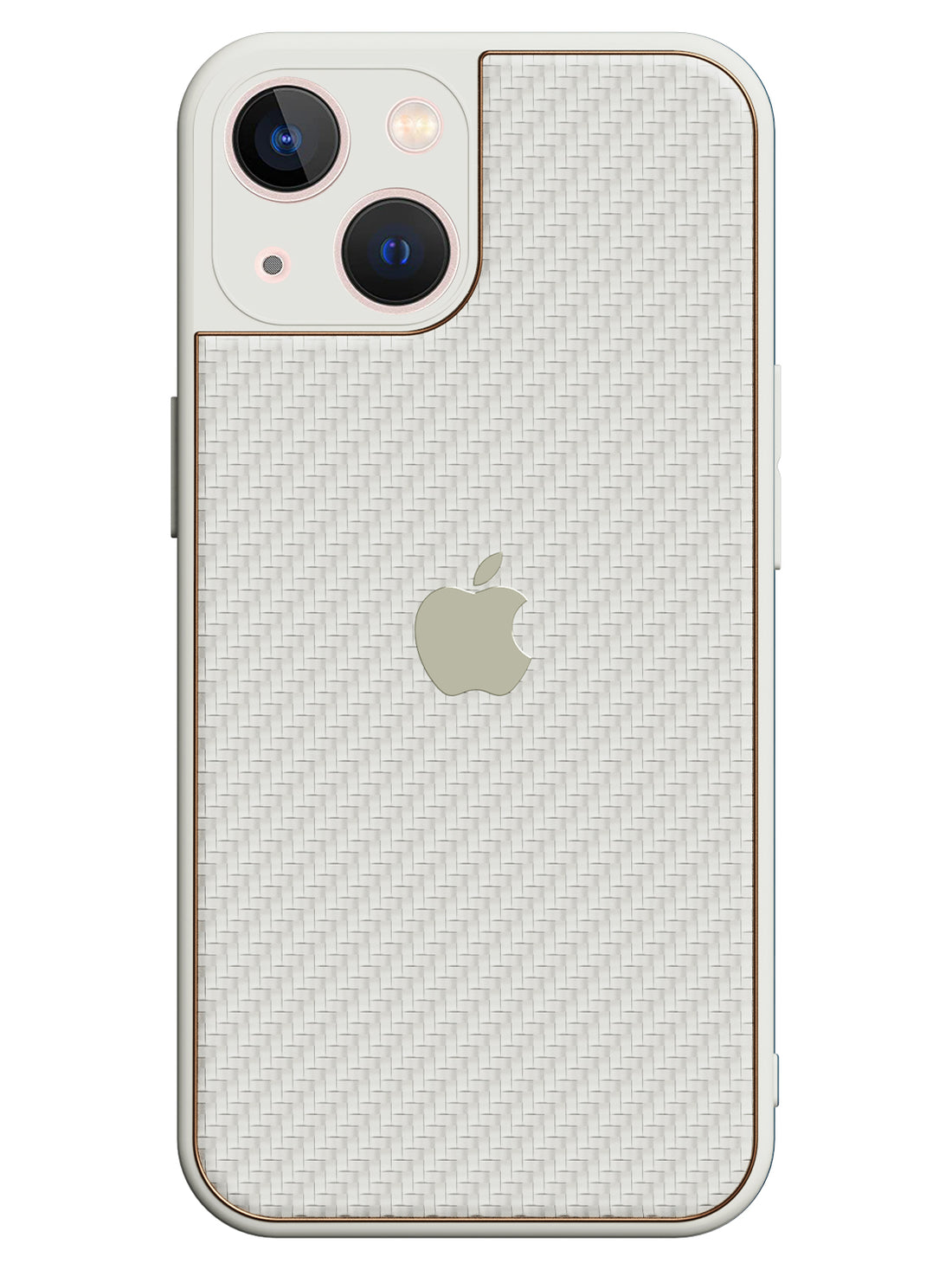 Carbon Leather Chrome Case - iPhone 13 Mini (White)