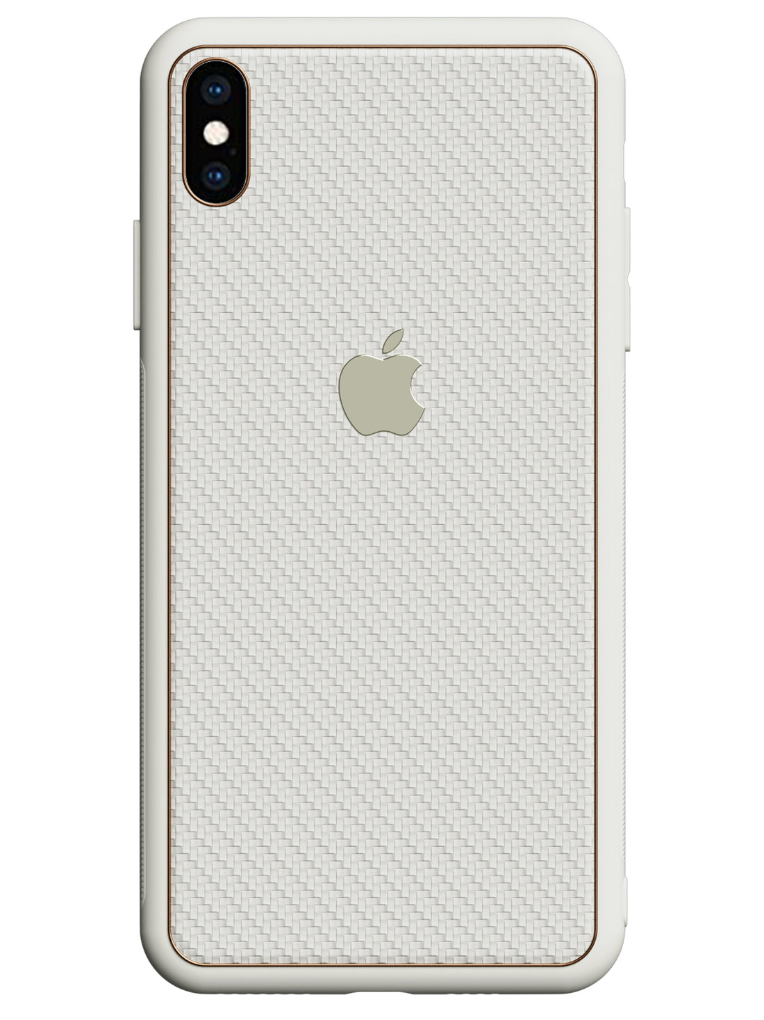 Carbon Leather Chrome Case - iPhone XS Max (White)