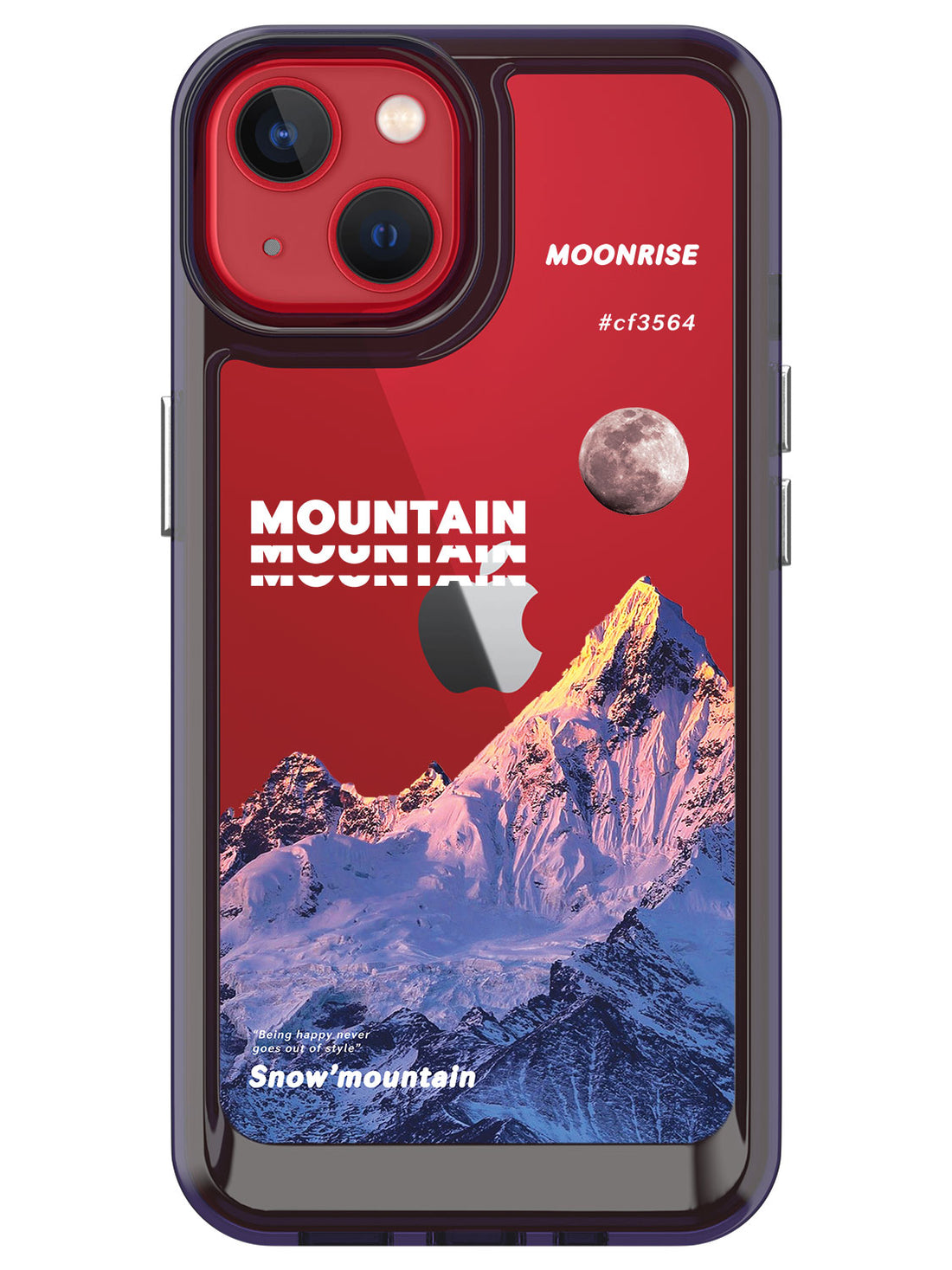 Snowy Mountains Clear Case - iPhone 13 (Purple)