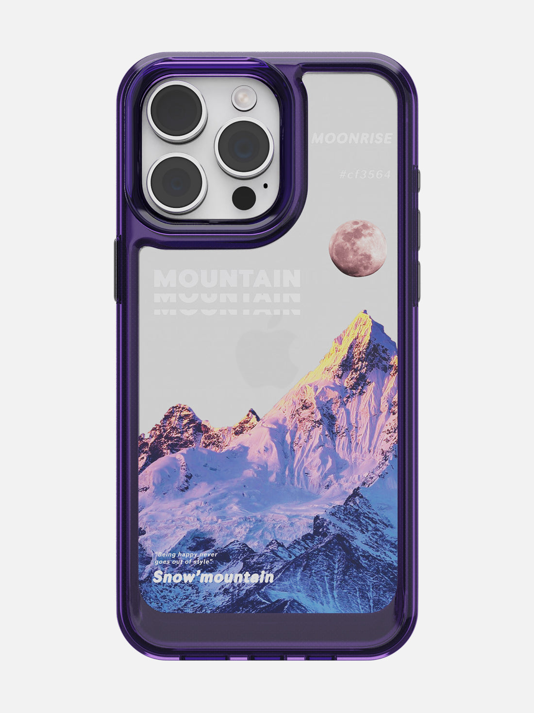 Snowy Mountains Clear Case - iPhone 15 Pro Max (Purple)