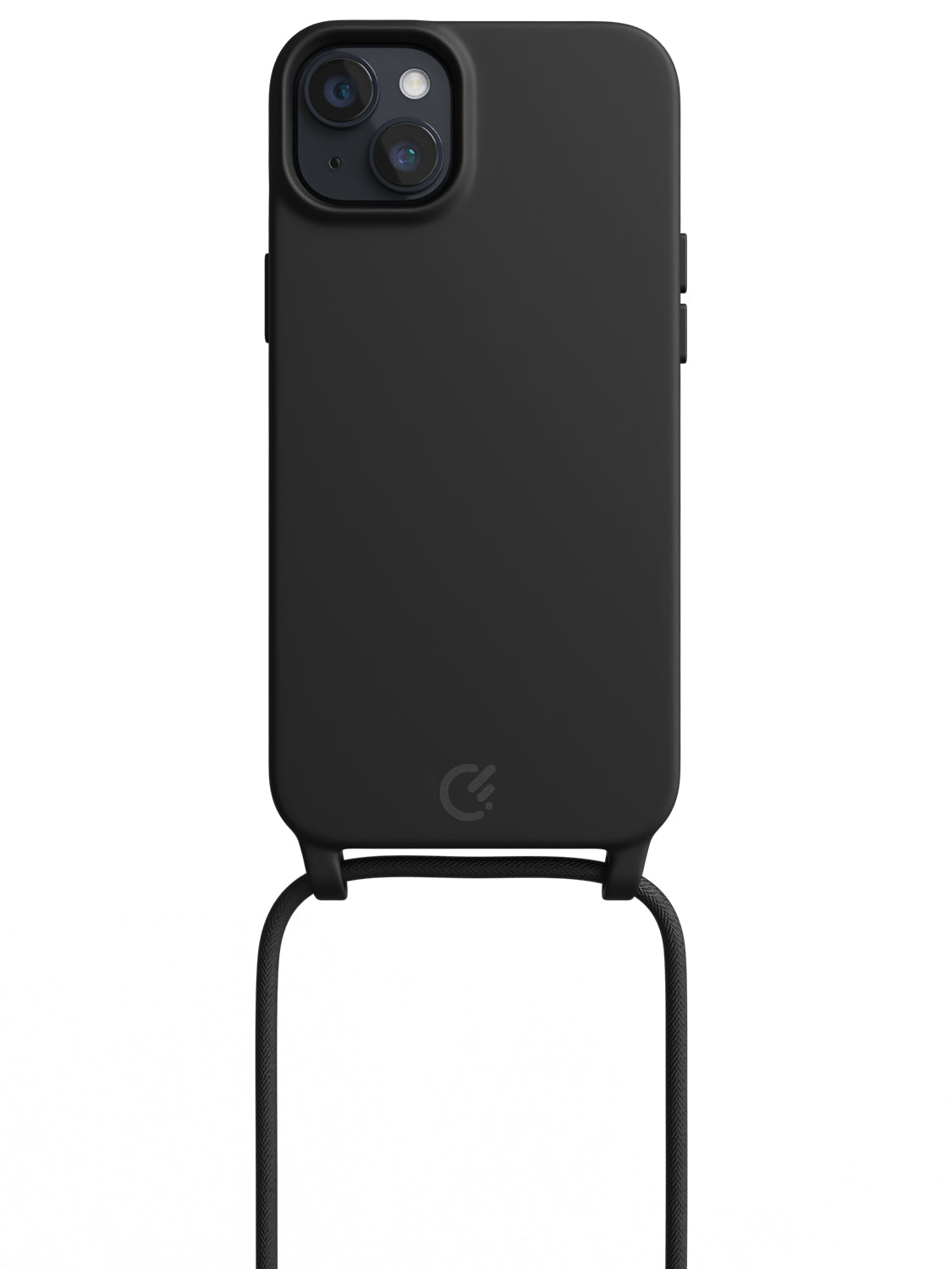 Black Silicon Crossbody Sling Case for iPhone 14 Plus