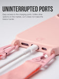  iPhone 14 Pro Max Pink Silicon Crossbody Sling Case