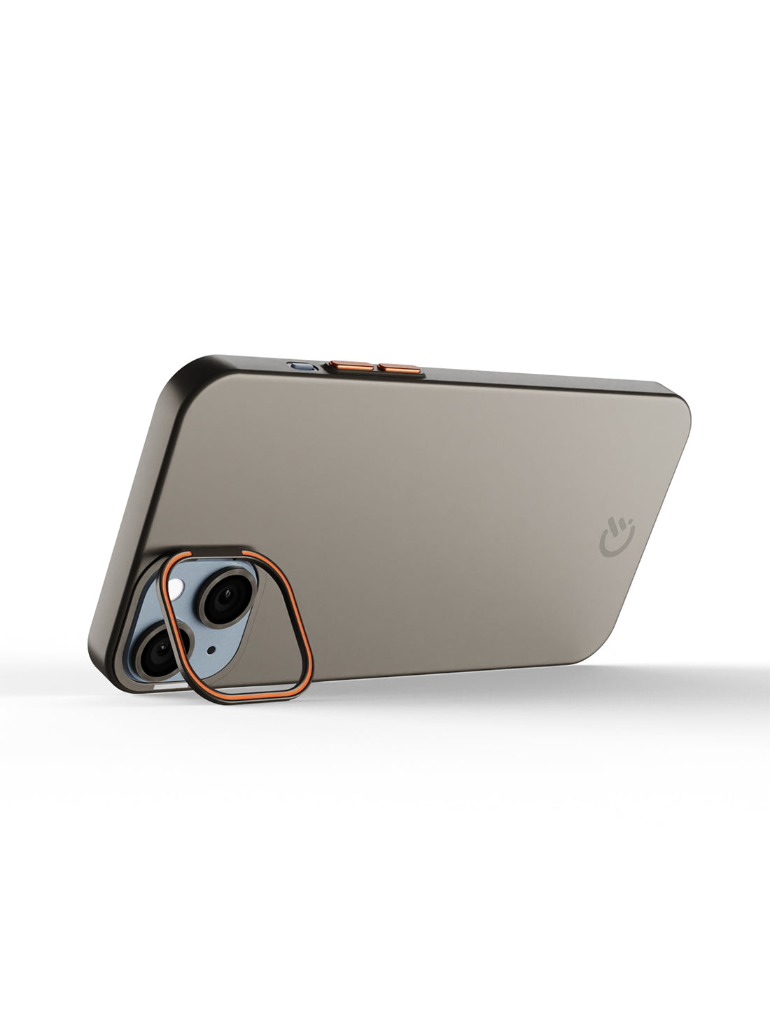 Solid Shade Snap Hard Case with Lens Guard & Stand - iPhone 15 Plus (Taupe)