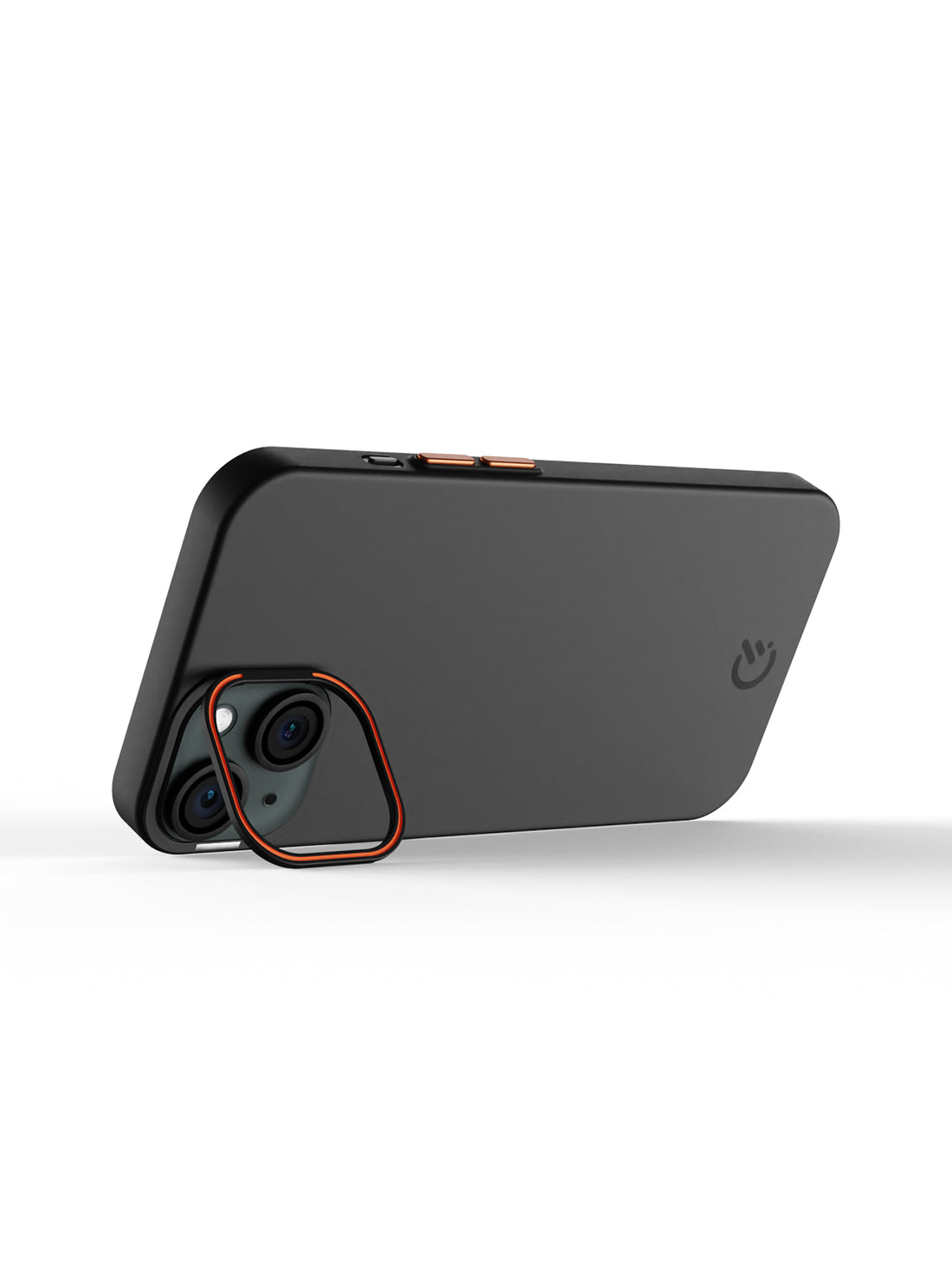 Solid Shade Snap Hard Case with Lens Guard & Stand - iPhone 15 (Black)