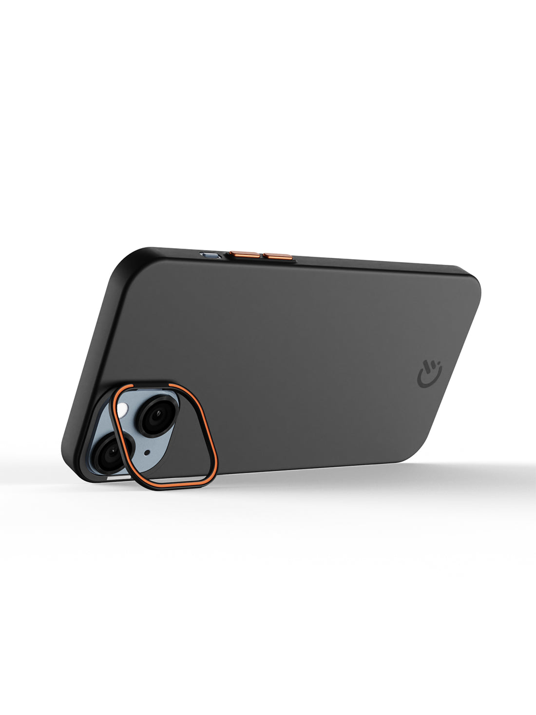 Solid Shade Snap Hard Case with Lens Guard & Stand - iPhone 15 Plus (Black)