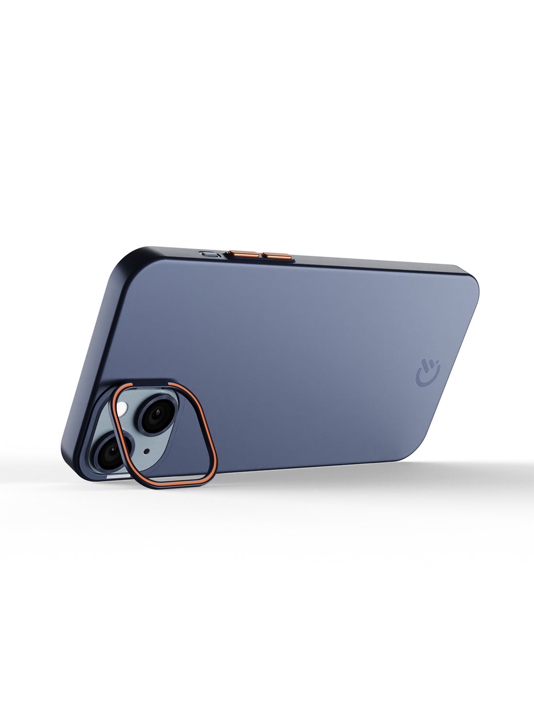 Solid Shade Snap Hard Case with Lens Guard & Stand - iPhone 15 Plus (Navy Blue)