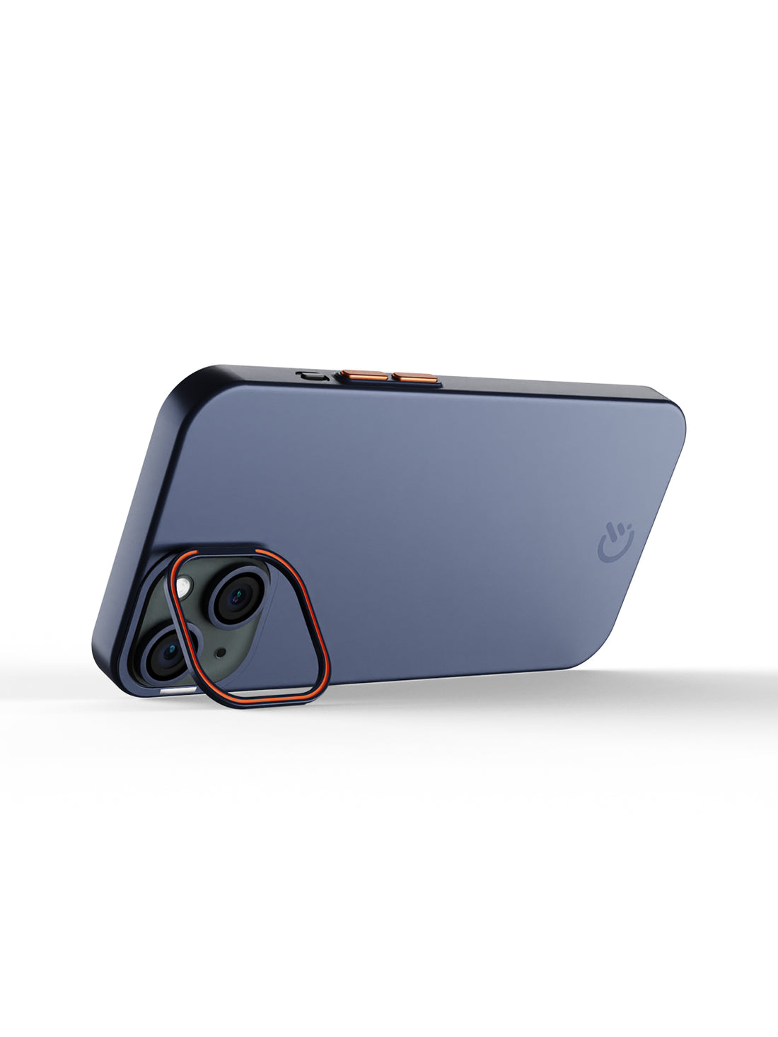 Solid Shade Snap Hard Case with Lens Guard & Stand - iPhone 15 (Navy Blue)