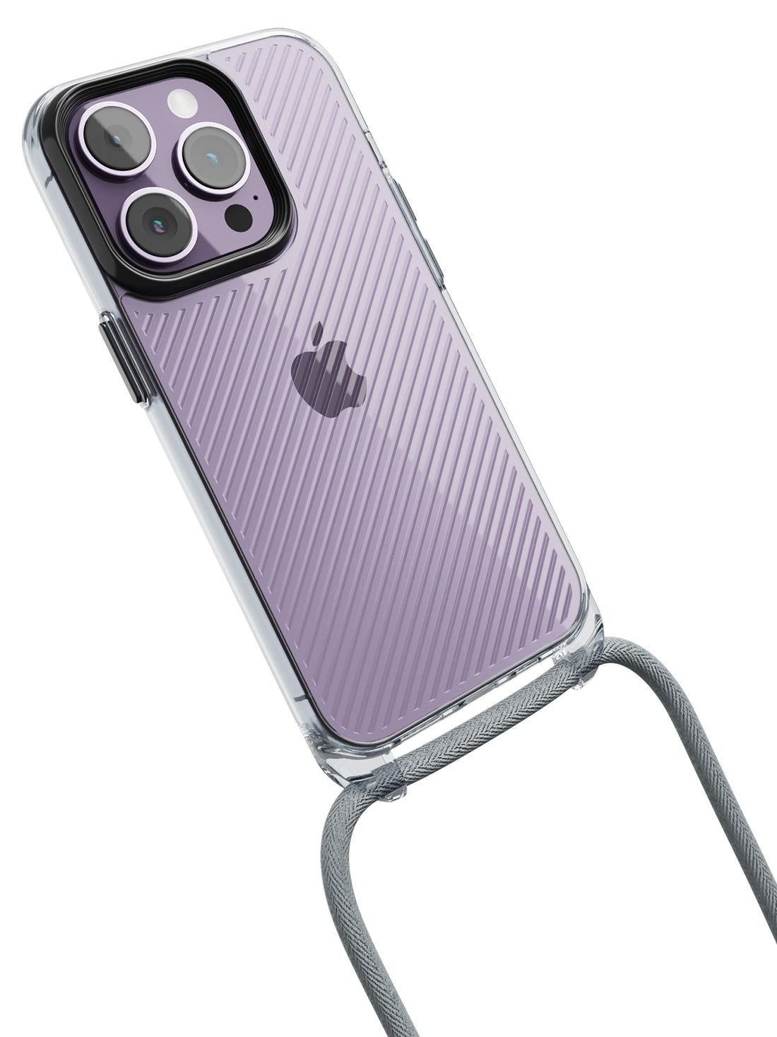 Clear Diagonals Crossbody Sling Case - iPhone 14 Pro (Clear - Blue)