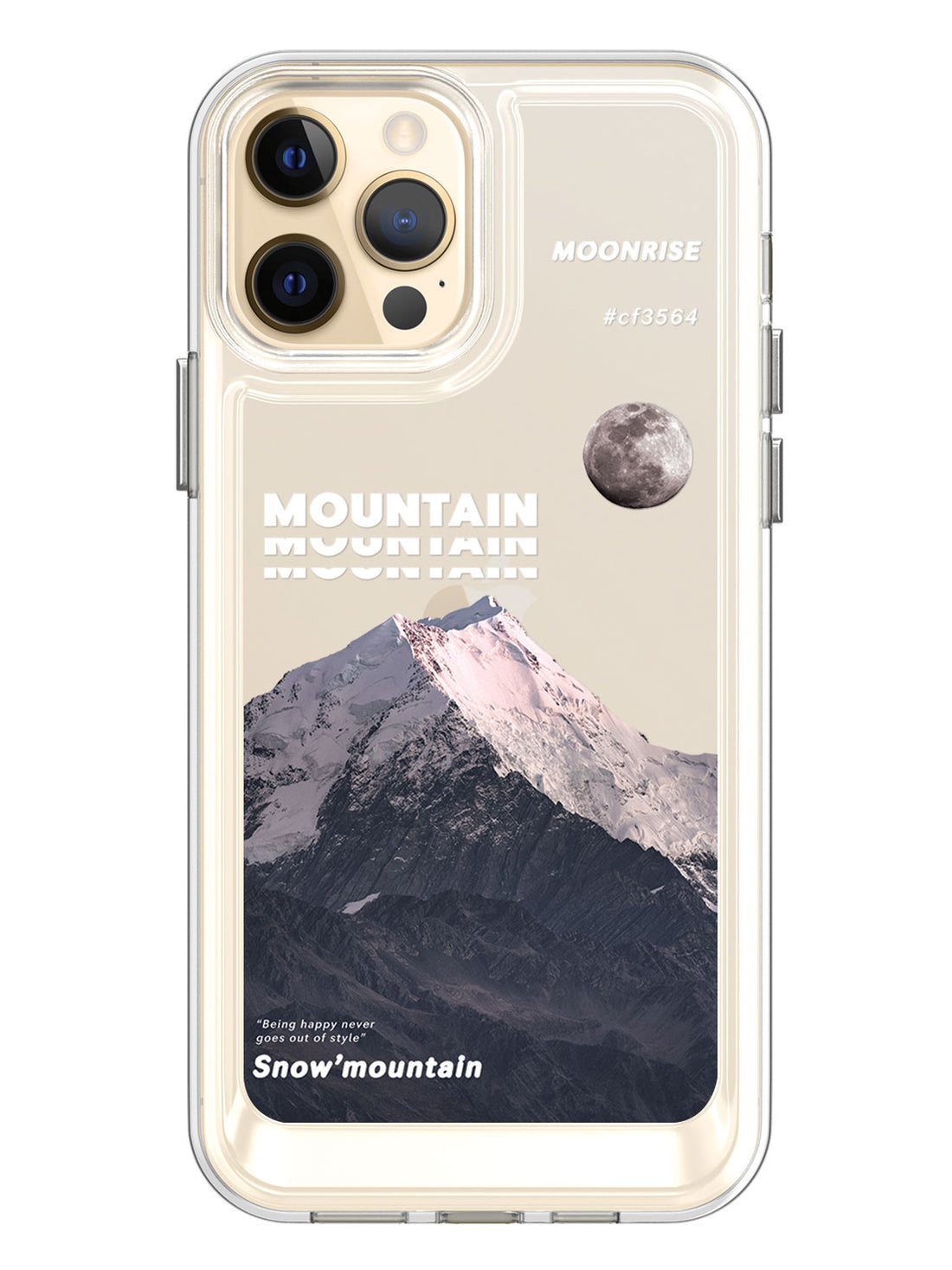 Snowy Mountains Clear Case - iPhone 12 Pro Max (Grey)