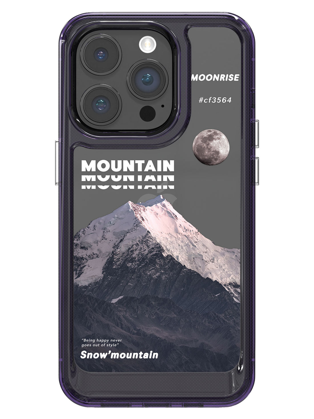 Snowy Mountains Clear Case - iPhone 14 Pro (Grey)
