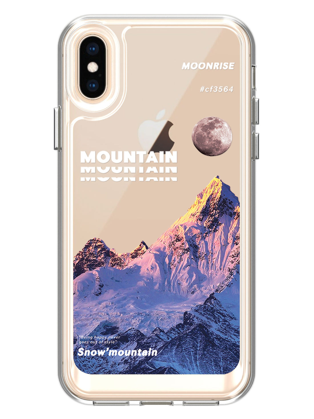Snowy Mountains Clear Case - iPhone X (Purple)
