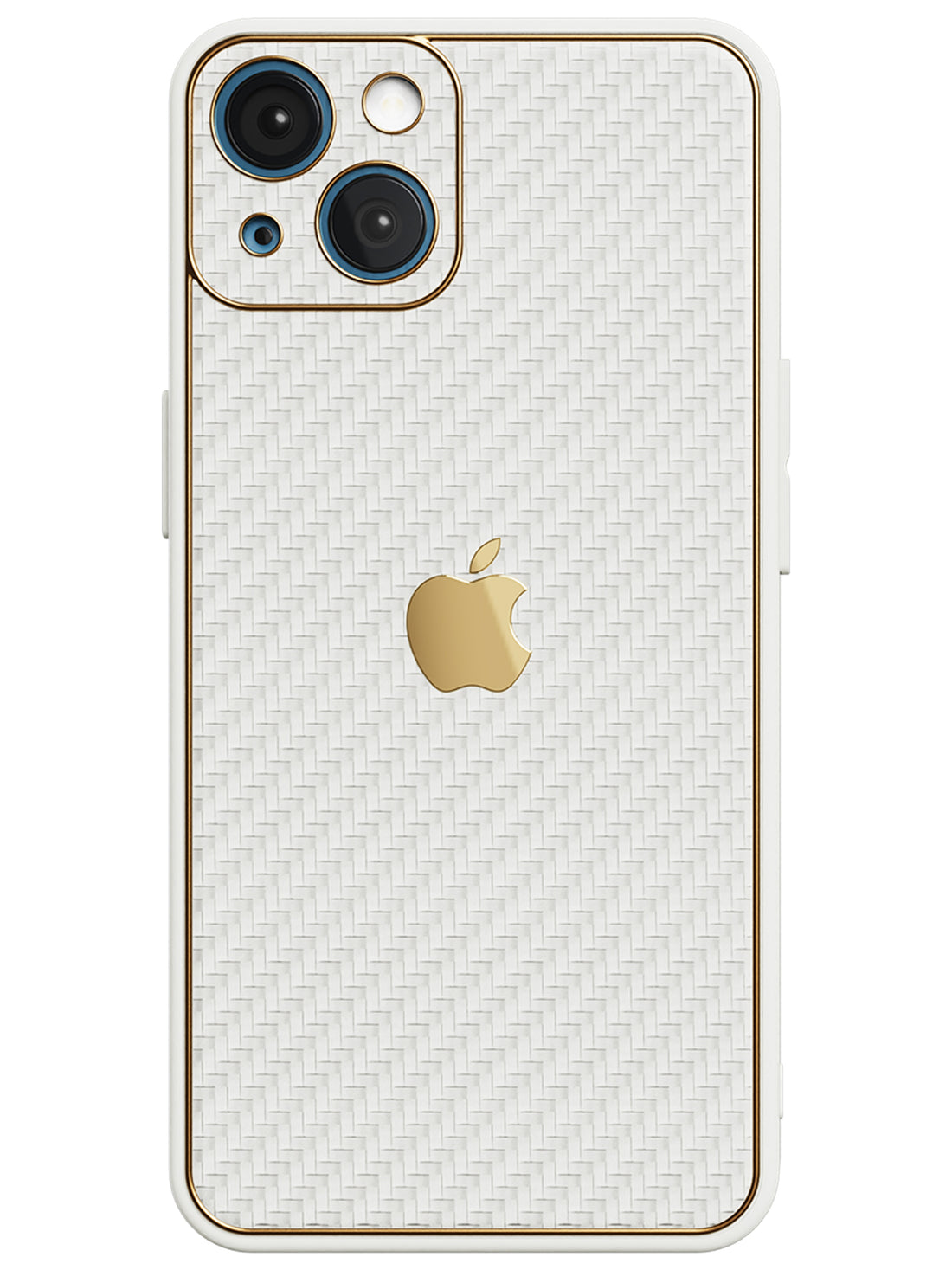 Carbon Leather Chrome Case - iPhone 13 (White)