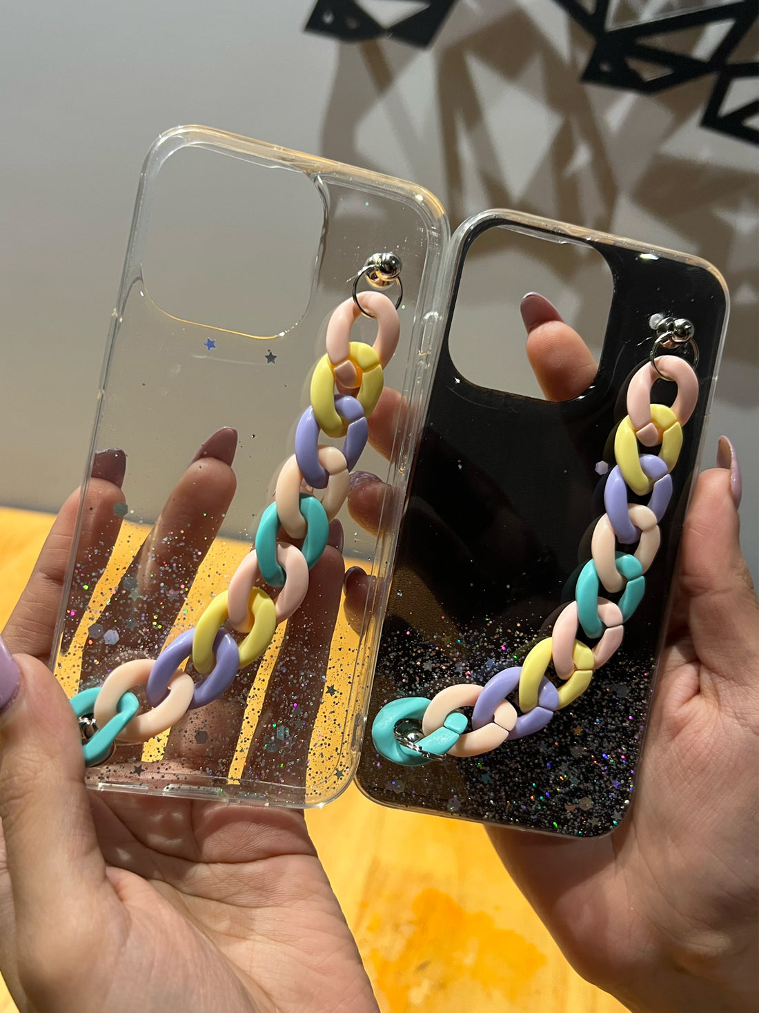 Soft Glitter Case with Chain Holder for iPhone
