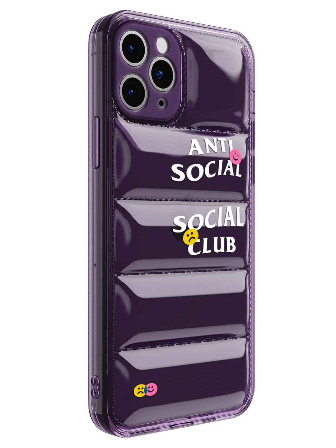 Anti Social Puffer Case - iPhone 11 Pro (Purple Clear)