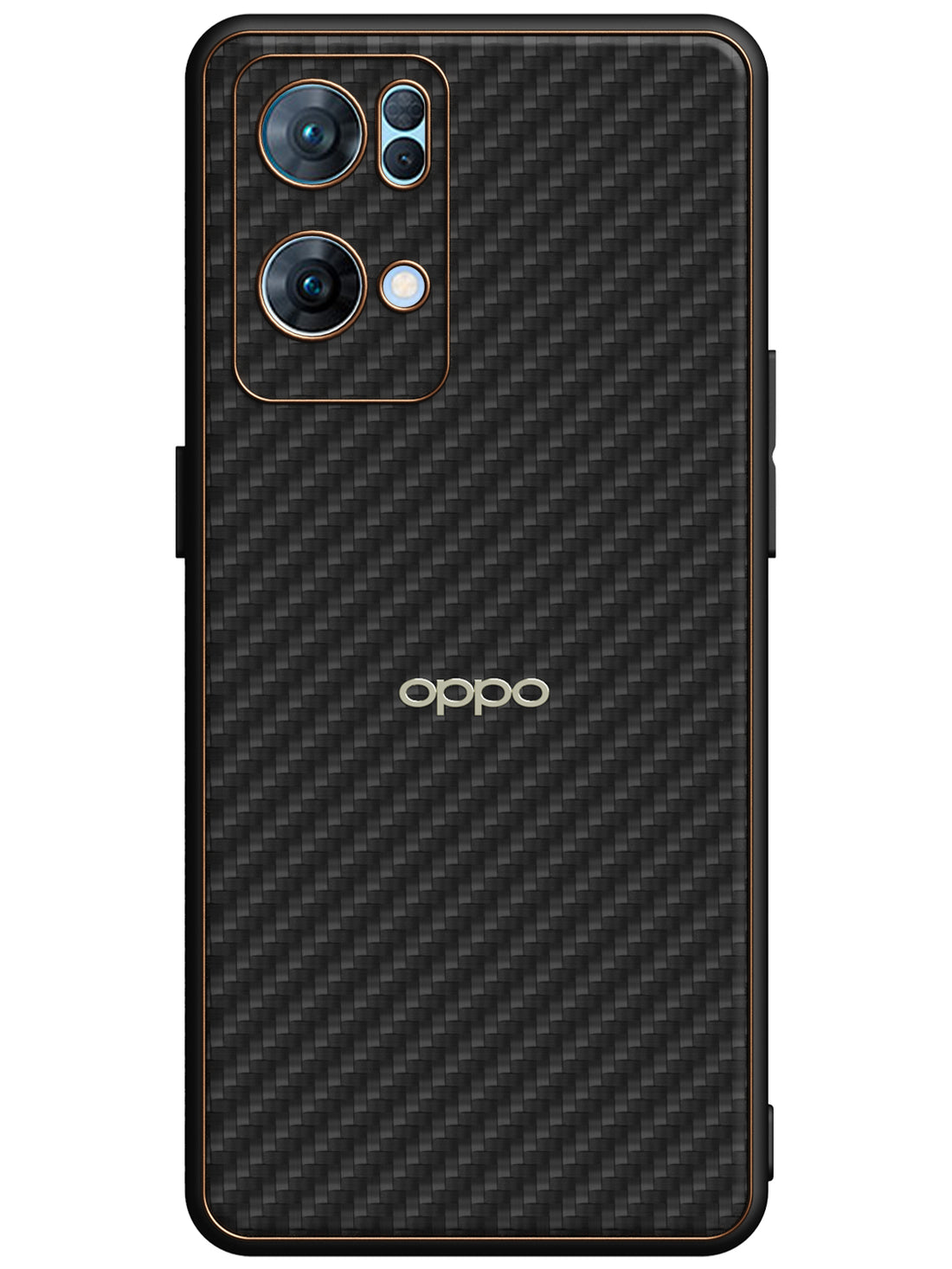 Carbon Leather Chrome Case - Oppo Reno 7 Pro 5G (Black)