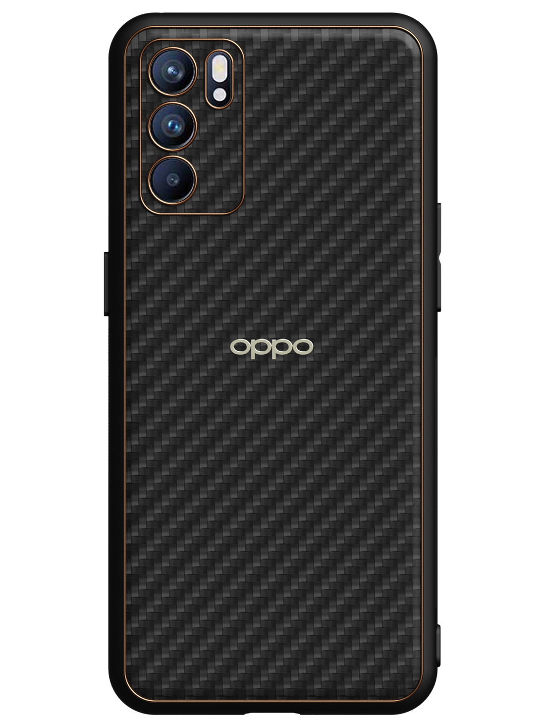 Carbon Leather Chrome Case - Oppo Reno 6 5G (Black)