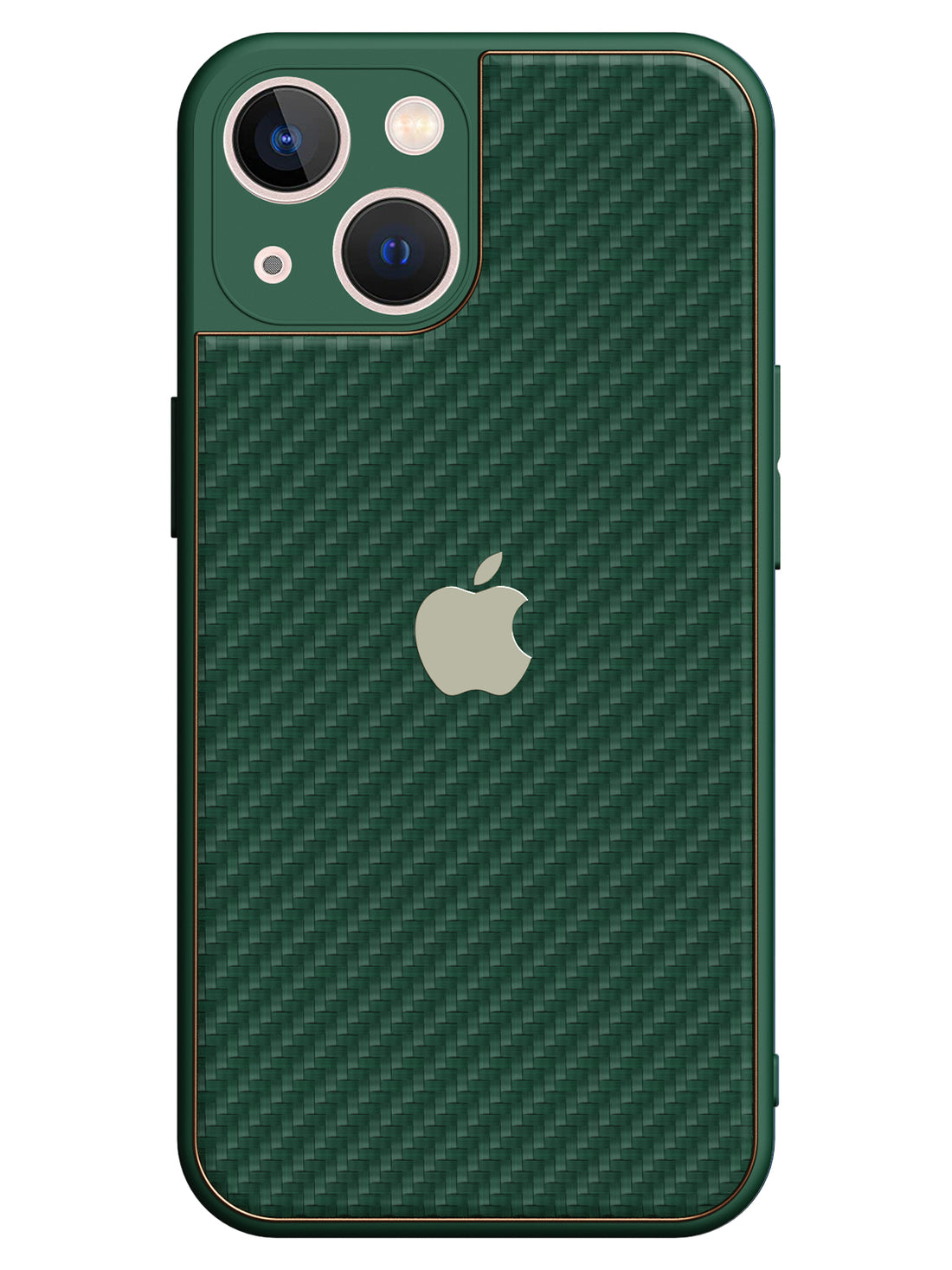 Carbon Leather Chrome Case - iPhone 13 Mini (Green)