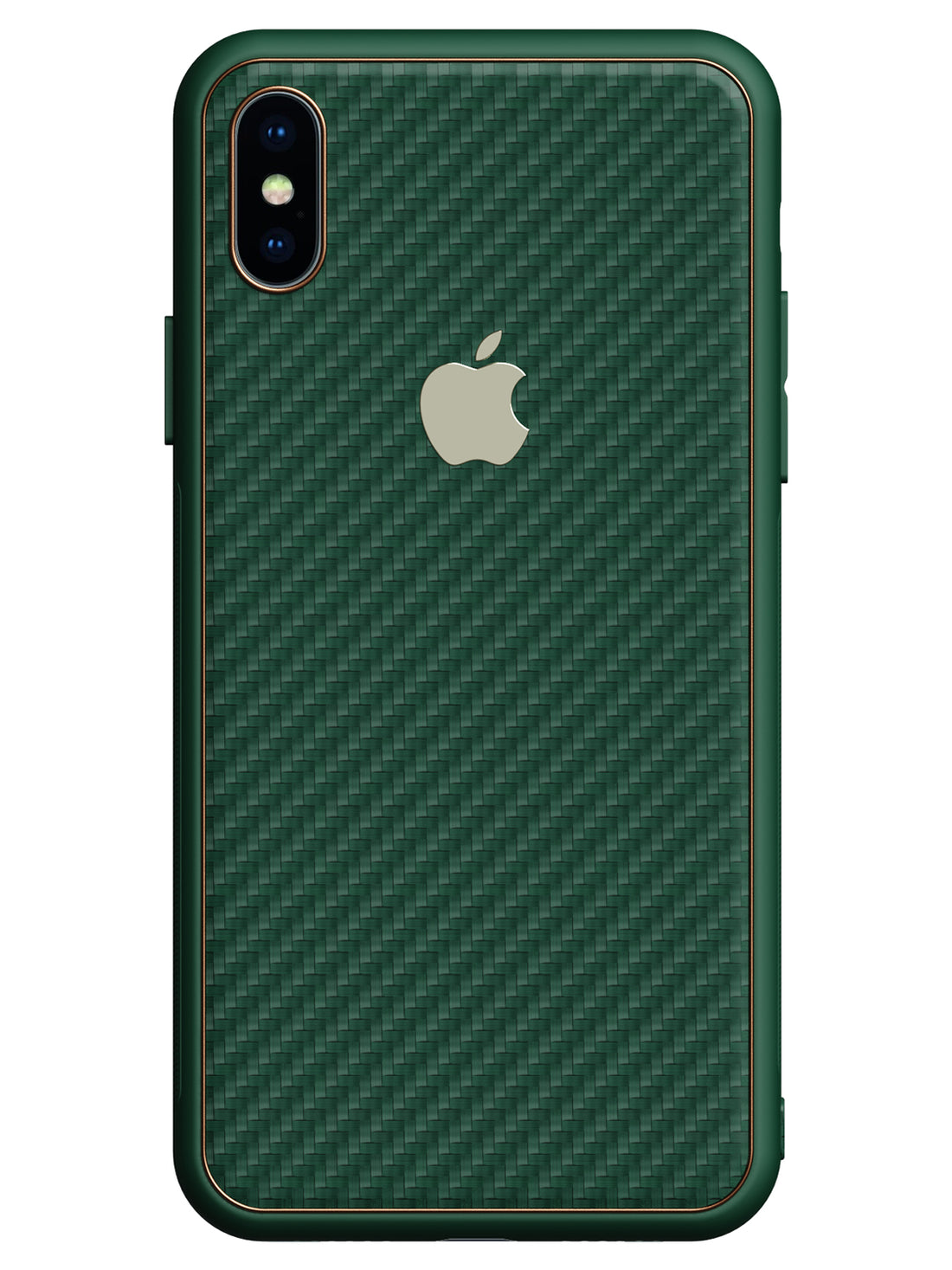 Carbon Leather Chrome Case - iPhone X/XS (Green)
