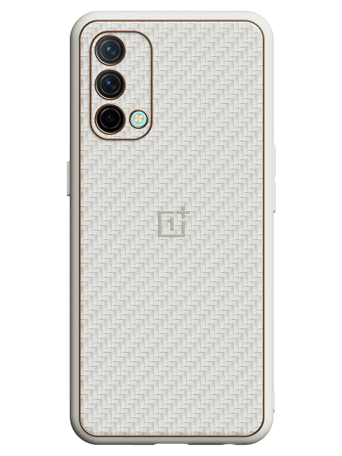 Carbon Leather Chrome Case - OnePlus Nord CE 5G (White)