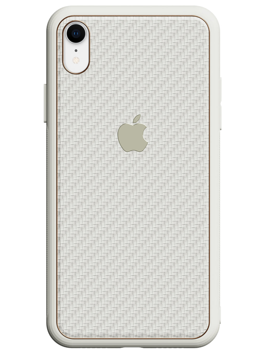 Carbon Leather Chrome Case - iPhone XR (White)