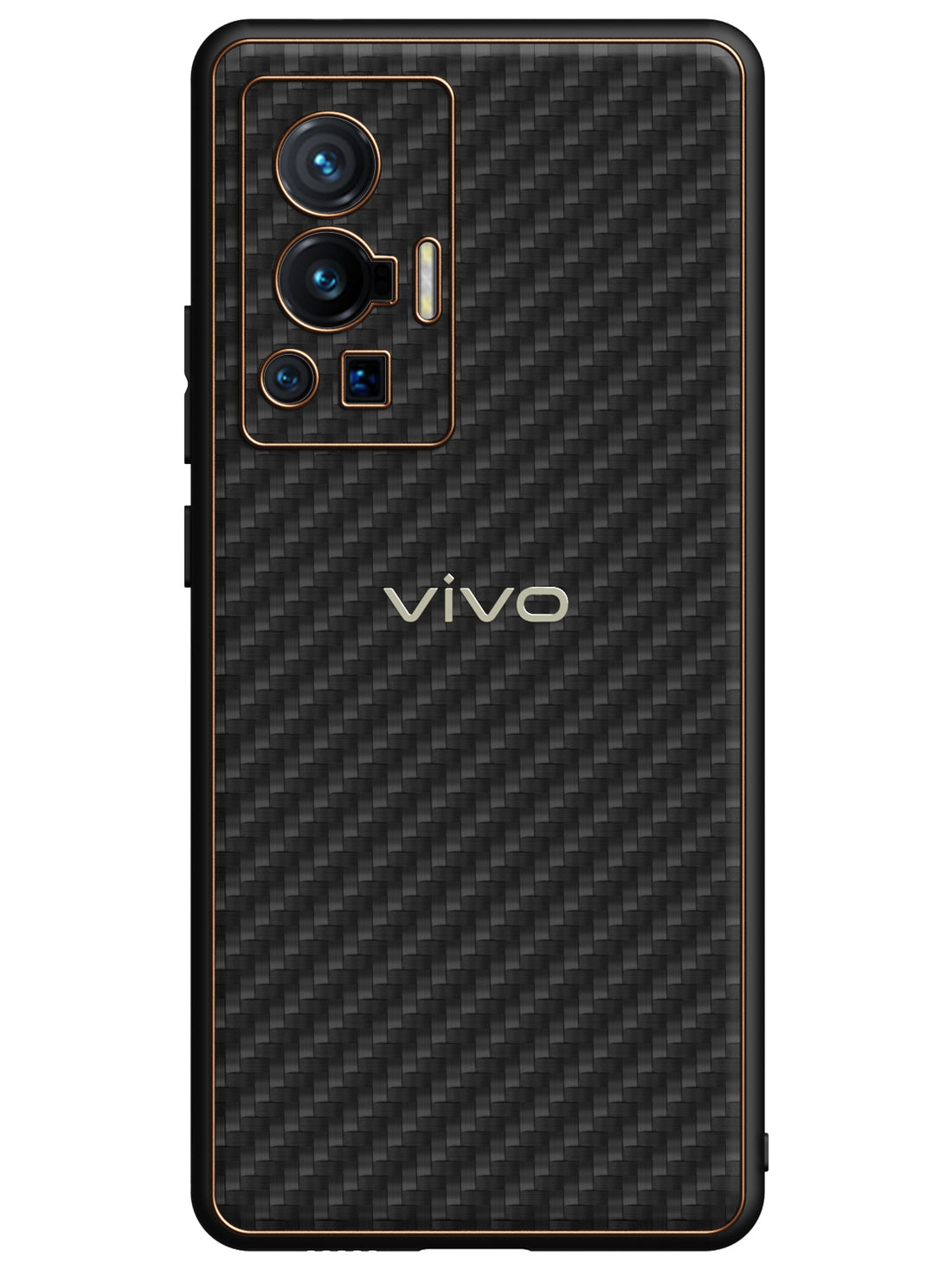 Carbon Leather Chrome Case - Vivo X70 Pro 5G (Black)