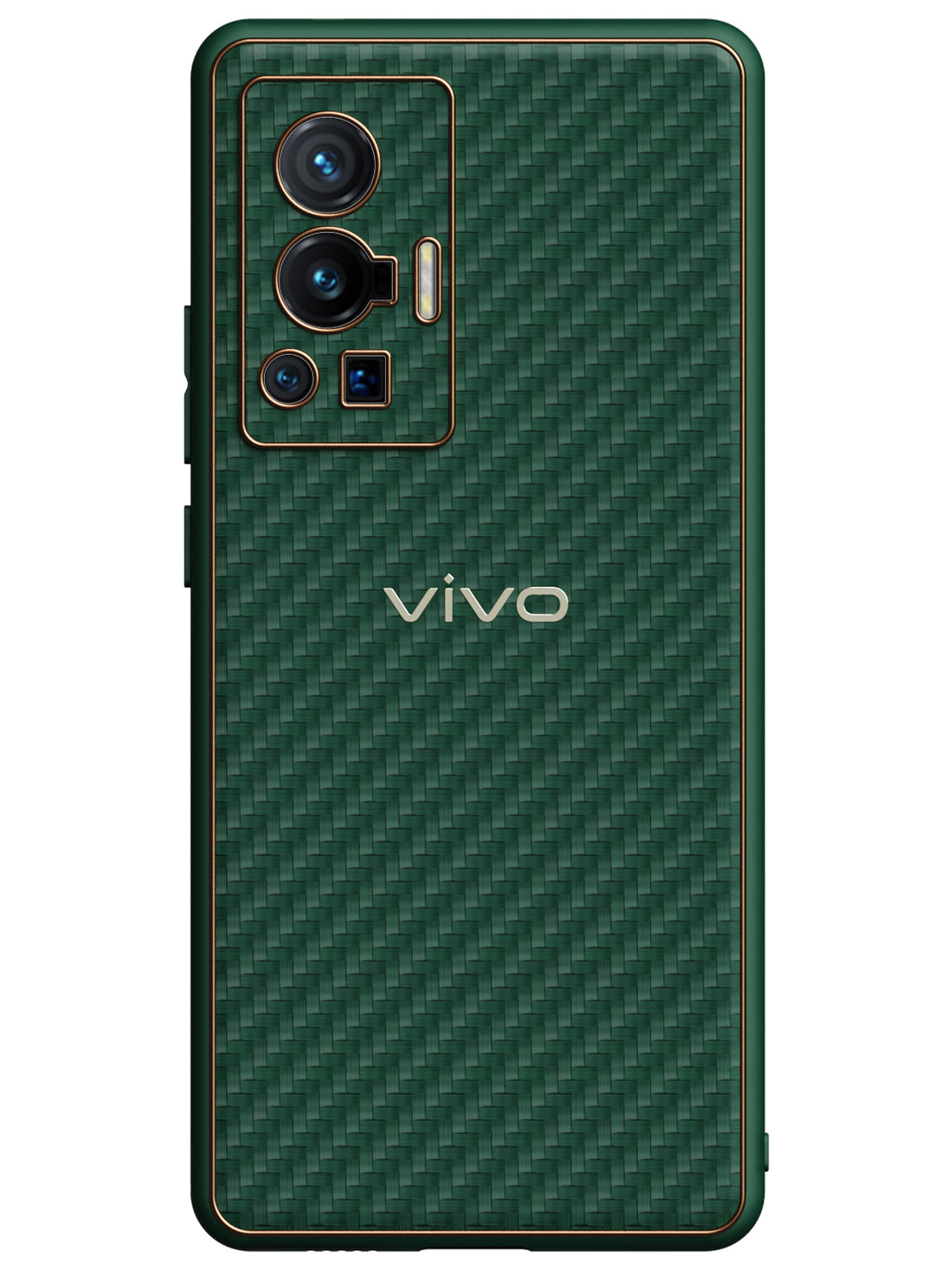 Carbon Leather Chrome Case - Vivo X70 Pro 5G (Green)