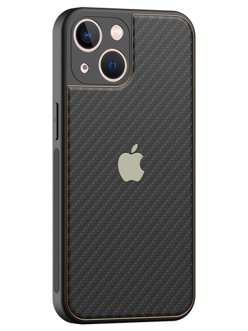 Carbon Leather Chrome Case - iPhone 13 Mini (Black)