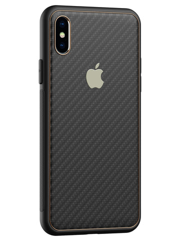 Carbon Leather Chrome Case - iPhone X/XS (Black)