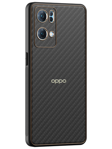 Carbon Leather Chrome Case - Oppo Reno 7 Pro 5G (Black)