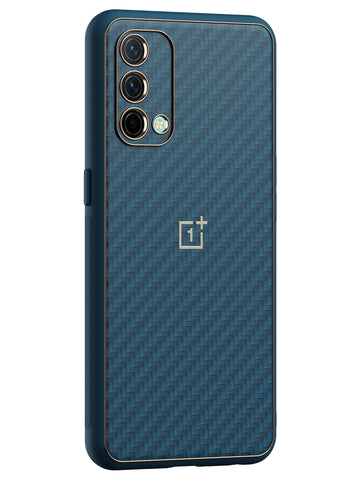 Carbon Leather Chrome Case - OnePlus Nord CE 5G (Navy Blue)