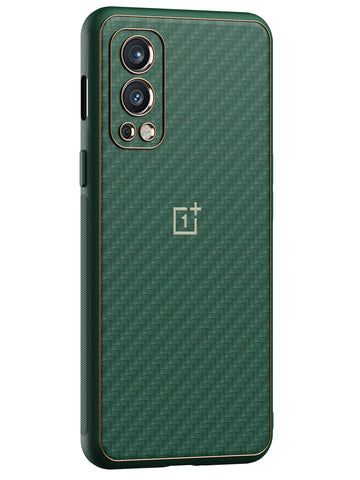 Carbon Leather Chrome Case - OnePlus Nord 2 5G (Green)