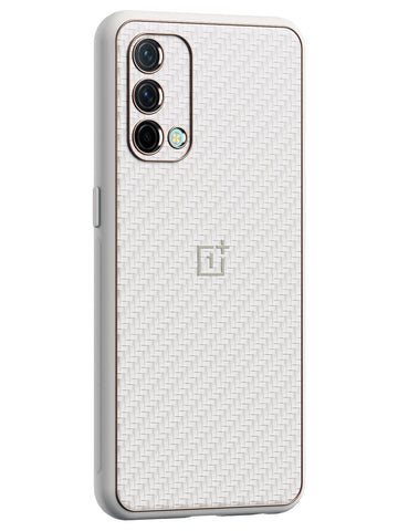 Carbon Leather Chrome Case - OnePlus Nord CE 5G (White)