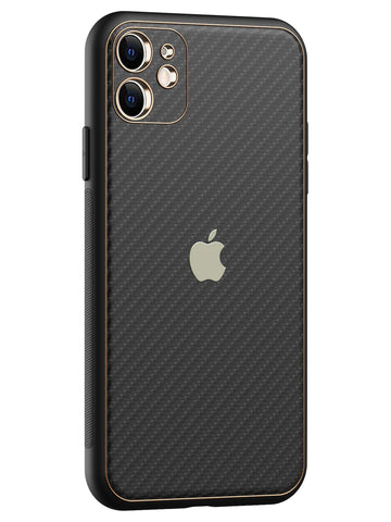 Carbon Leather Chrome Case - iPhone 11 (Black)