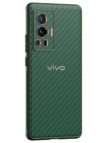 Carbon Leather Chrome Case - Vivo X70 Pro 5G (Green)