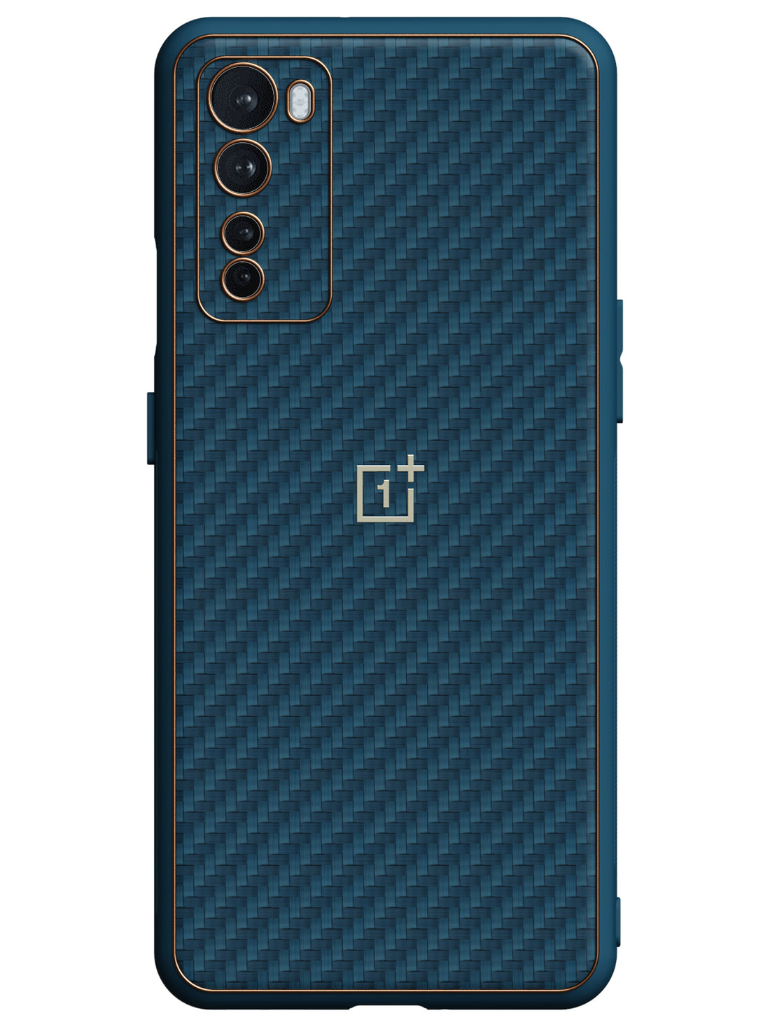 Carbon Leather Chrome Case - OnePlus Nord 5G (Navy Blue)