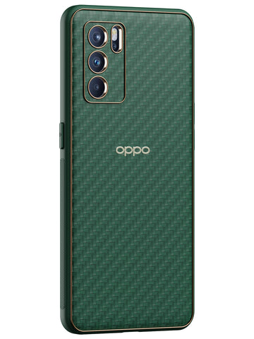 Carbon Leather Chrome Case - Oppo Reno 6 Pro 5G (Green)