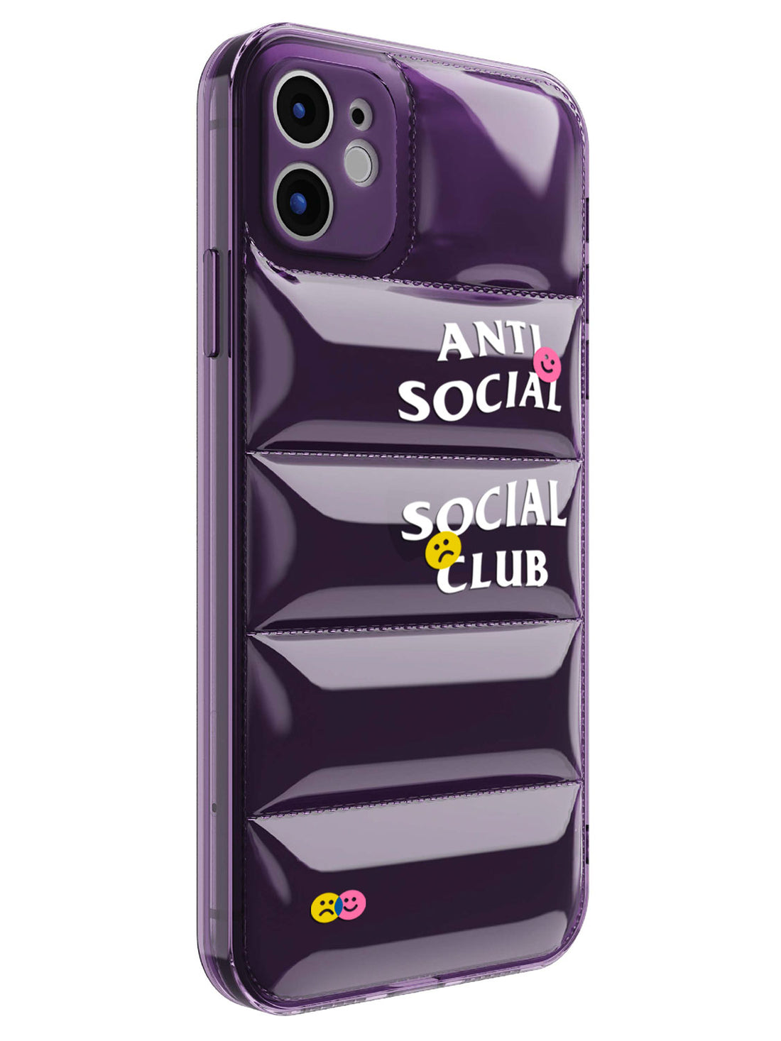 Anti Social Puffer Case - iPhone 11 (Purple Clear)