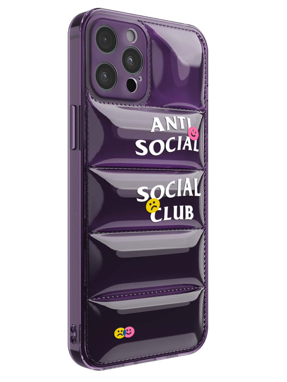 Anti Social Puffer Case - iPhone 12 Pro (Purple Clear)
