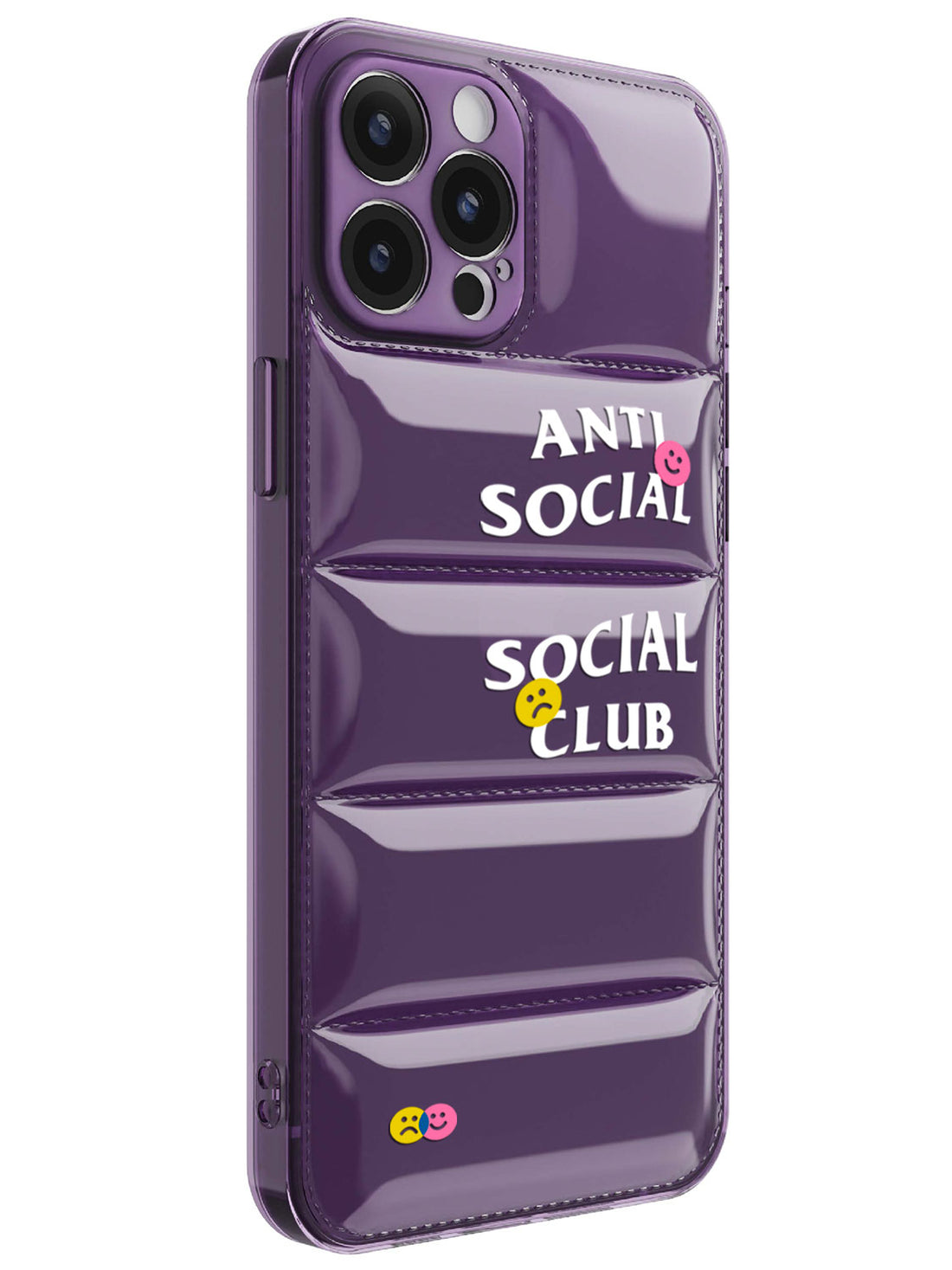 Anti Social Puffer Case - iPhone 12 Pro Max (Purple Clear)