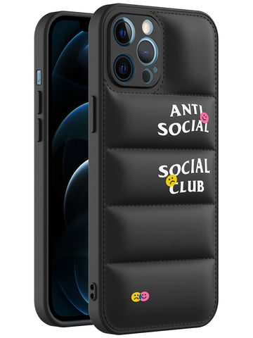 Anti Social Puffer Case - iPhone 12 Pro Max (Black)
