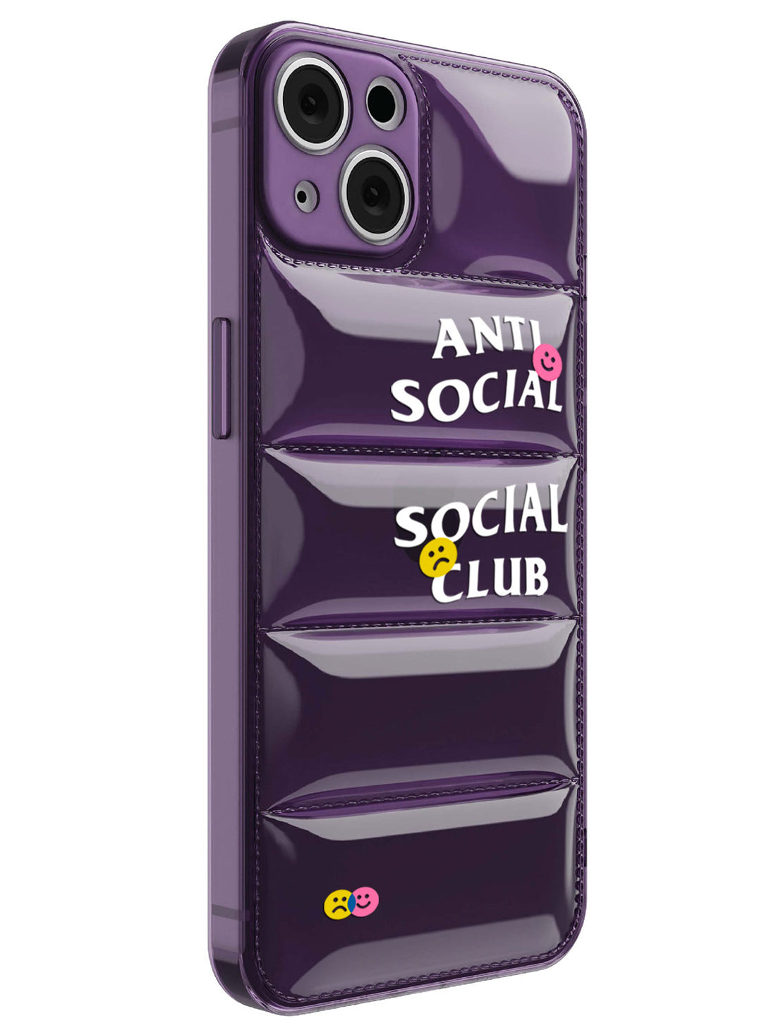 Anti Social Puffer Case - iPhone 13 (Purple Clear)